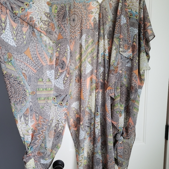 Umgee + Sheer Long Open Front Kimono sz XL/XXL - Picture 10 of 12